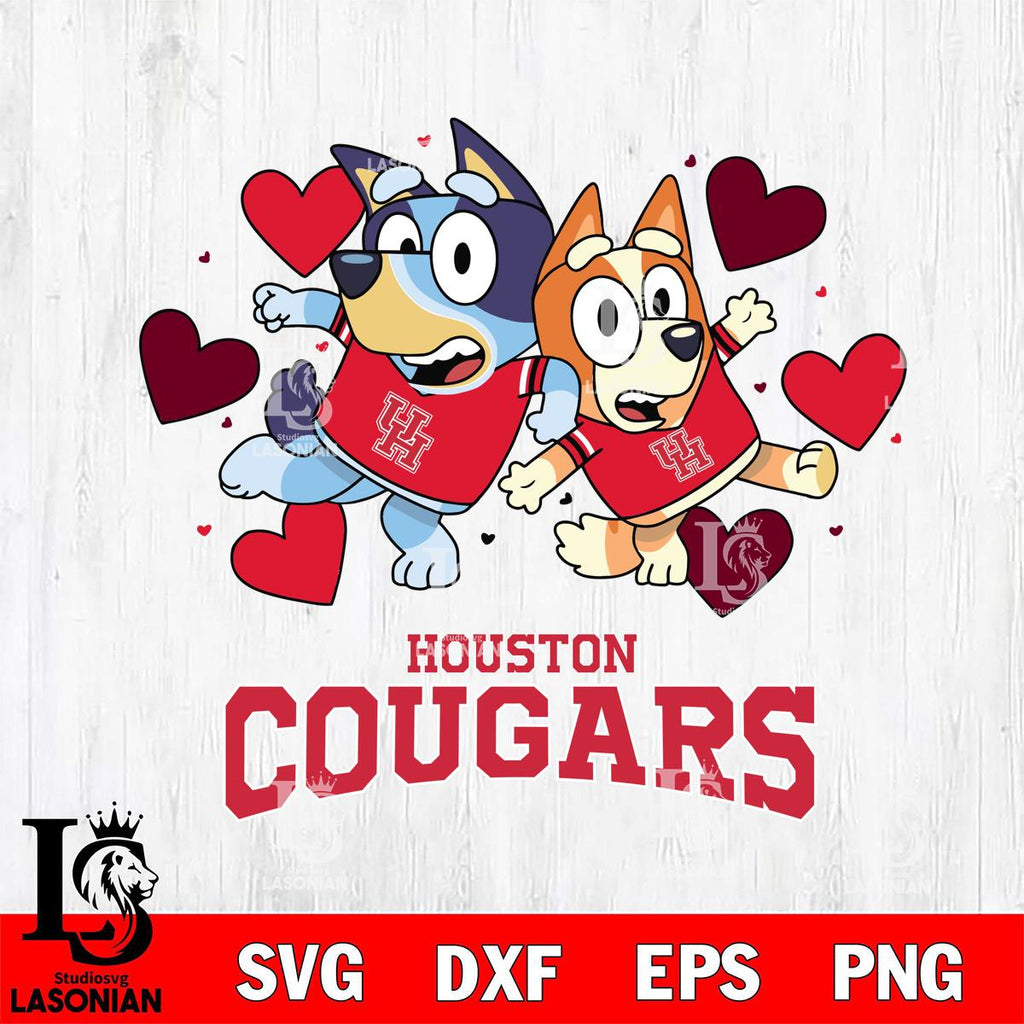 Houston Cougars Bluey Bingo 10 SVG cut file laser cut template