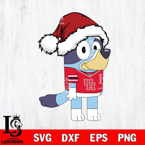 Houston Cougars Bluey Cartoon Christmas SVG cut file for Cricut