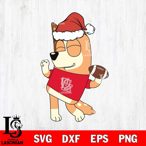 Houston Cougars Bluey Chilli Christmas SVG cut file for Cricut