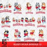 Houston Cougars Bluey Dace Mode NCAA Bundle 12 SVG Eps Dxf Png File, Digital Download, Instant Download