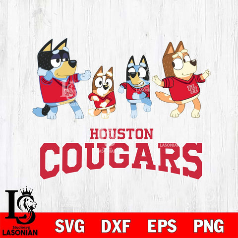 Houston Cougars Bluey Dance Mode Squats SVG cut file stencil cut design