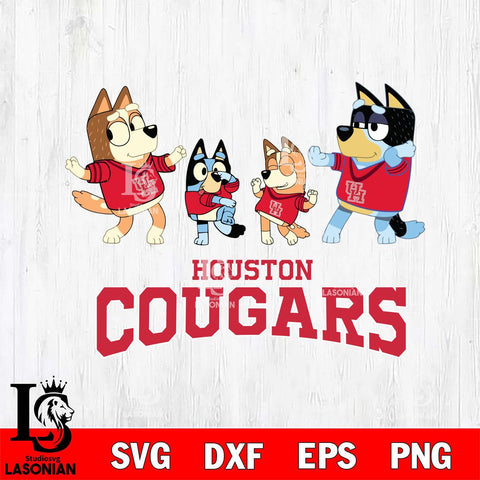 Houston Cougars Bluey Dance Squats Svg Eps Dxf Png File, Digital Download, Instant Download