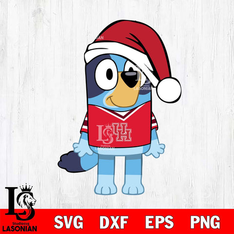 Houston Cougars Bluey Dog Christmas SVG cut file craft cutting design