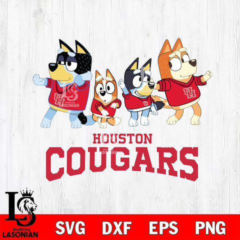 Houston Cougars Bluey Mode Dance Squats Svg Eps Dxf Png File, Digital Download, Instant Download