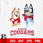 Houston Cougars Bluey with Chilli Dance Svg Eps Dxf Png File, Digital Download, Instant Download