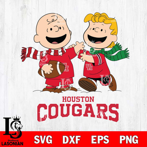 Houston Cougars Charlie Brown & Linus Football Cricut,Christmas SVG DXF EPS PNG FILE, NCAA Digital Download,Instant Download, Silhouette