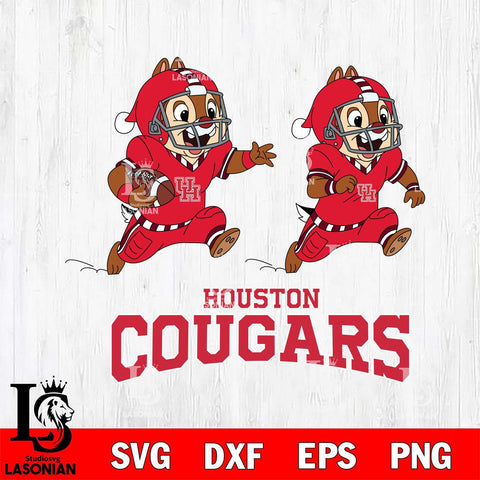 Houston Cougars Chip & Dale Football Cricut,Christmas SVG DXF EPS PNG FILE, NCAA Digital Download,Instant Download, Silhouette