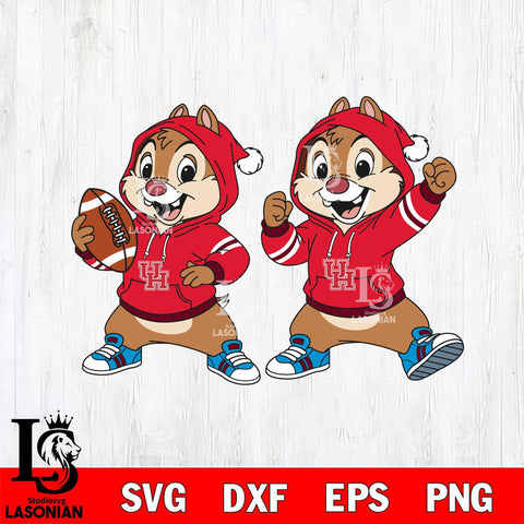 Houston Cougars Chip và Dale Football File Cut, NCAA SVG DXF EPS PNG FILE, Digital Download , Criucut , Silhouette