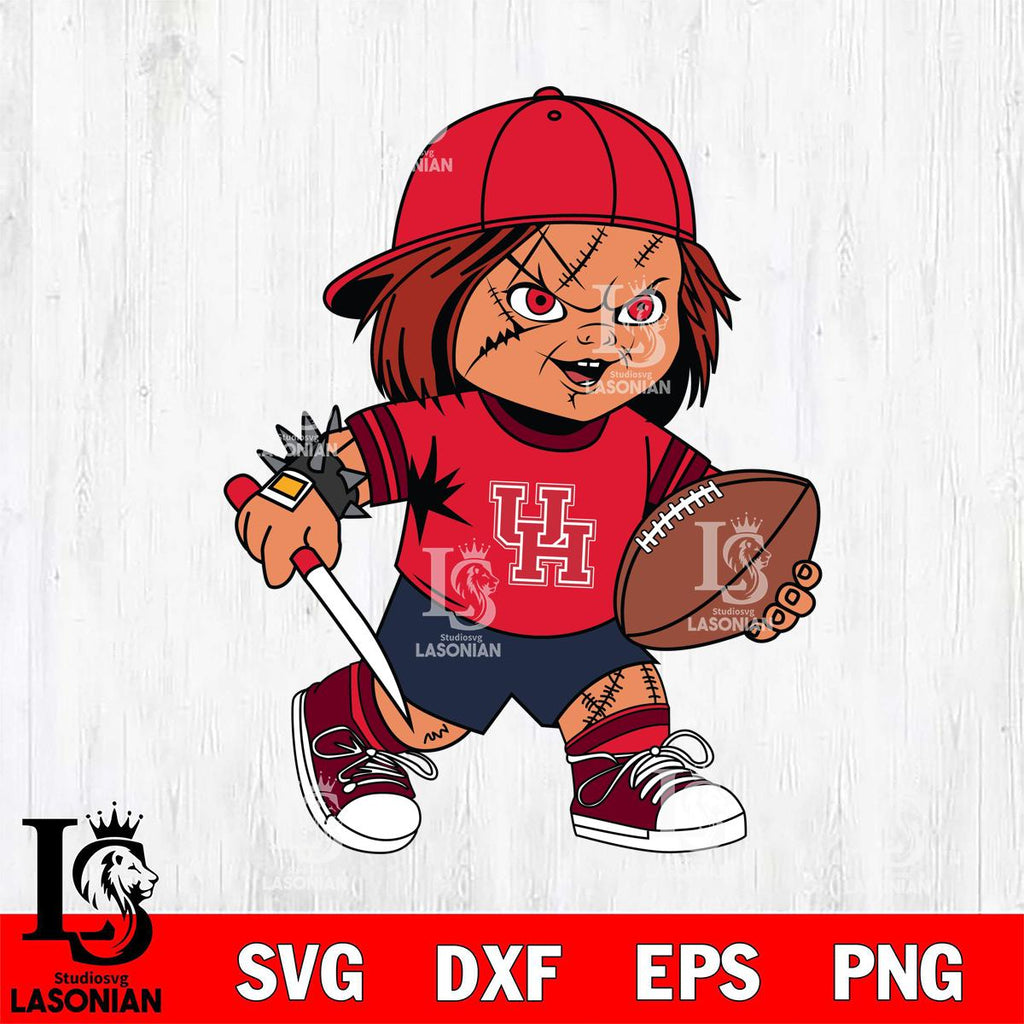 Houston Cougars Chucky Horror 10 SVG cut file decal and shirt design