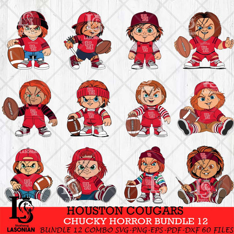 Houston Cougars Chucky Horror Bundle 12 SVG Eps Dxf Png File, Bundle NCAA svg, Digital Download, Instant Download