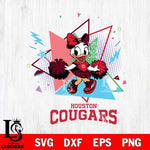 Houston Cougars Cute Daisy Duck Cheerleader SVG DXF EPS PNG FILE, NCAA File Cut,Digital Download,Instant Download