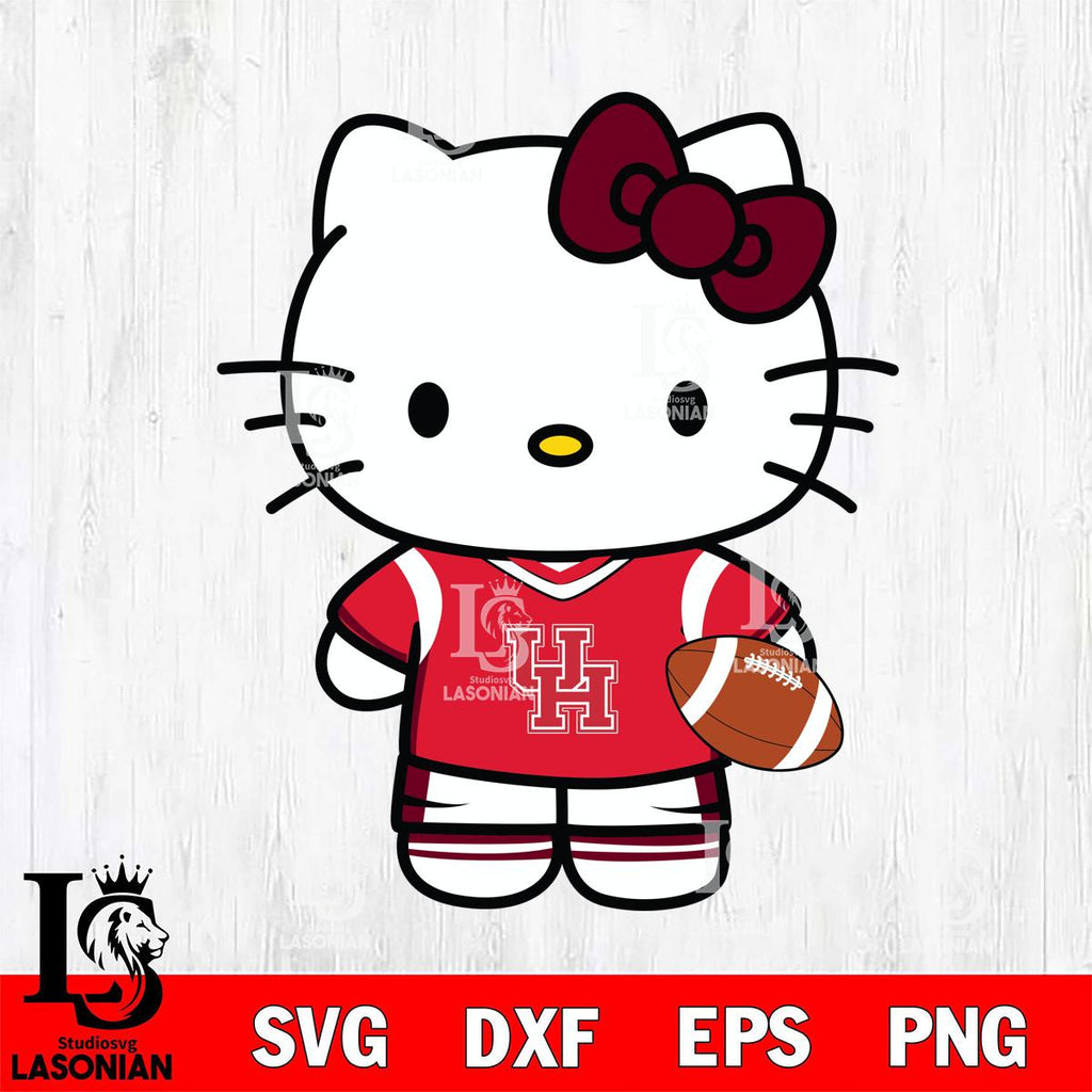 Houston Cougars Cute Hello Kitty Football 8 SVG cut file craft cutting design