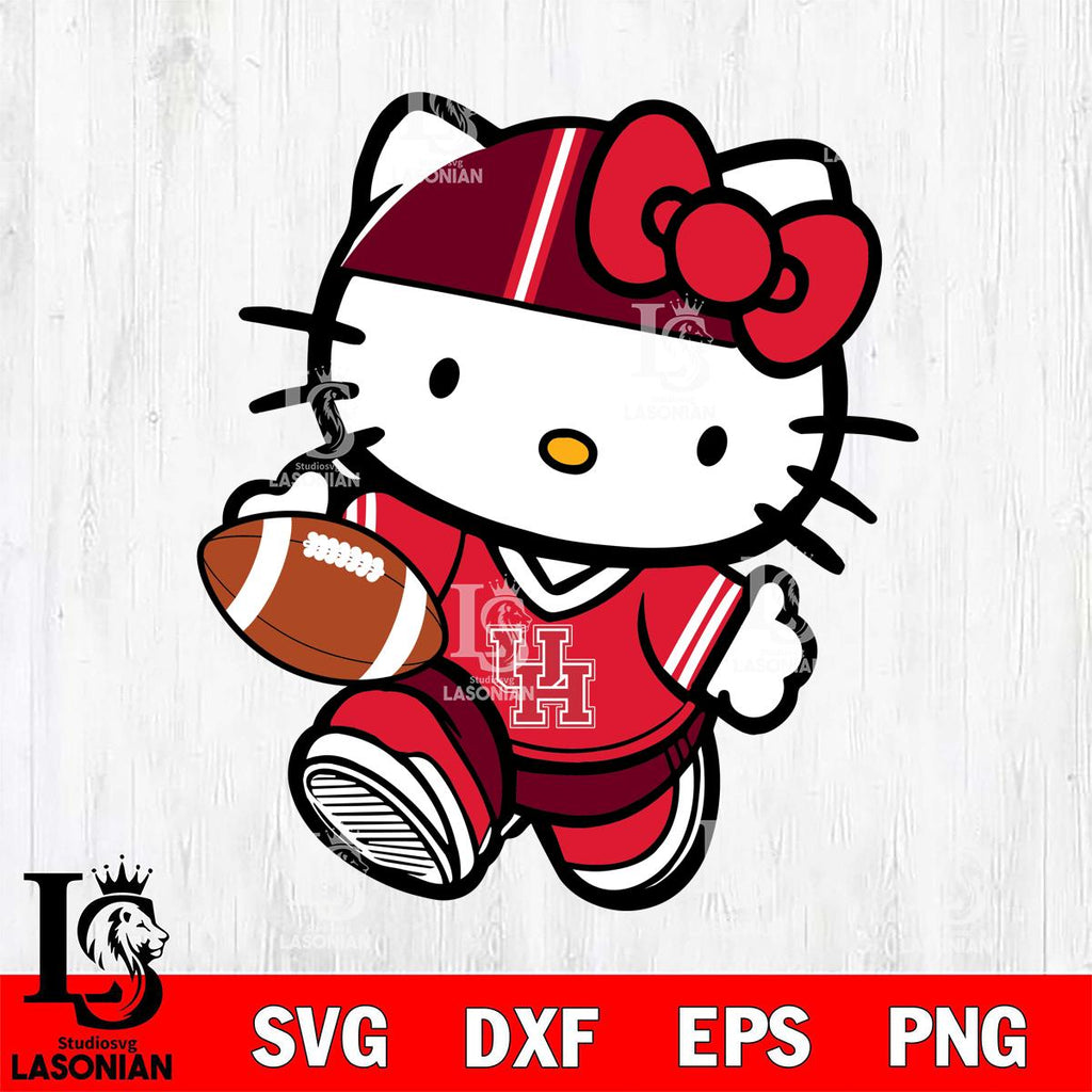 Houston Cougars Cute Hello Kitty Football 9 SVG cut file printable cut design