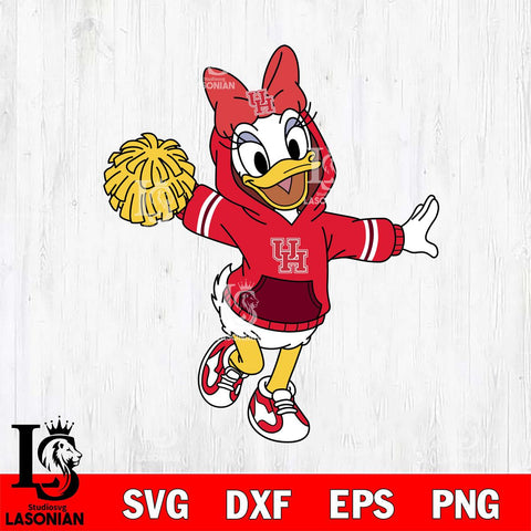 Houston Cougars Daisy Duck Cheerleader Christmas File Cut, NCAA SVG DXF EPS PNG FILE, Digital Download , Criucut , Silhouette