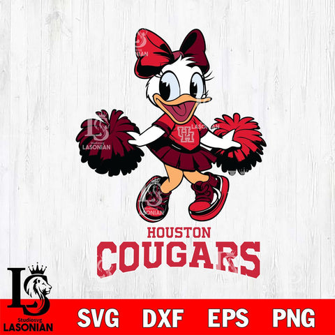 Houston Cougars Daisy Duck Cheerleader Disney SVG cut file stencil cut design