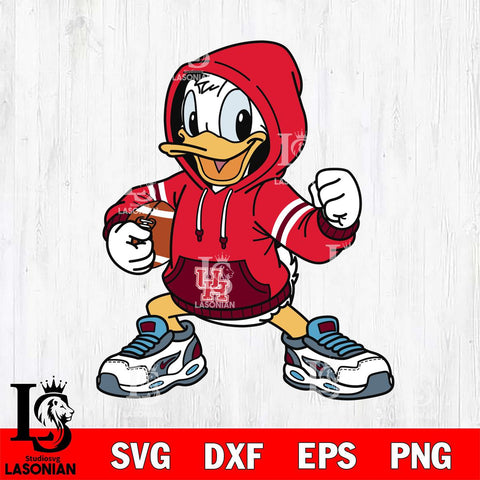 Houston Cougars Donald Duck Disney Christmas File Cut, NCAA SVG DXF EPS PNG FILE, Digital Download , Criucut , Silhouette