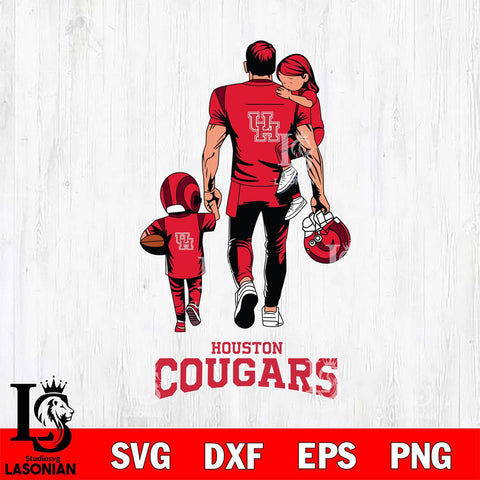 Houston Cougars Father And Son Football SVG DXF EPS PNG FILE,NCAA SVG, Father day Digital Download,Instant Download, Silhouette
