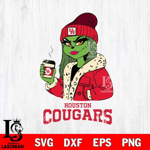 Houston Cougars Girls Grinch Bougie SVG cut file laser cut template