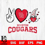 Houston Cougars Gnomes Peace & Love Svg Eps Dxf Png File, Digital Download, Instant Download