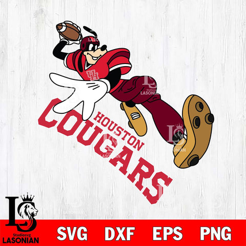 Houston Cougars Goofy rugby player SVG DXF EPS PNG FILE,NCAA svg ,Football Digital Download,Instant Download, Silhouette