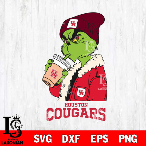 Houston Cougars Grinch Bougie Football SVG cut file for Cricut
