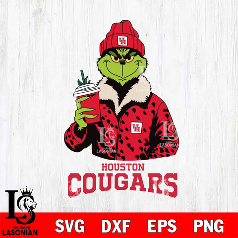 Houston Cougars Grinch Leopard SVG cut file decal and shirt design