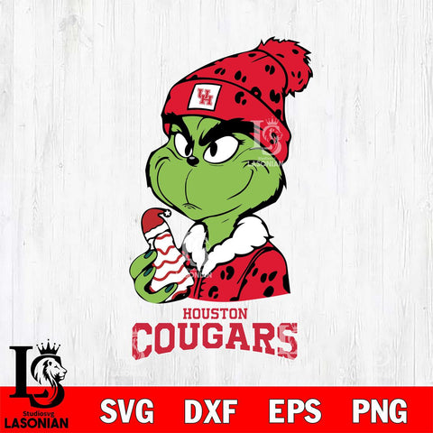 Houston Cougars Grinch Tree Cake SVG cut file layered vector cut design