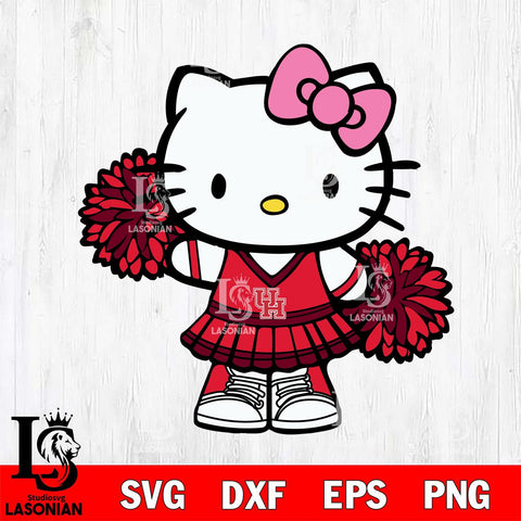 Houston Cougars Hello Kitty Cheerleader 11 Svg Eps Dxf Png File, Digital Download, Instant Download