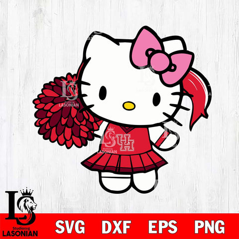 Houston Cougars Hello Kitty Cheerleader 12 Svg Eps Dxf Png File, Digital Download, Instant Download