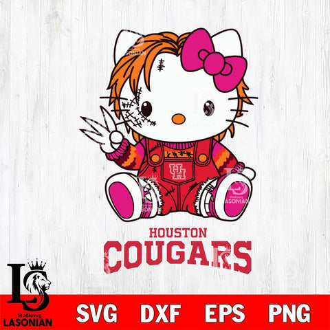 Houston Cougars Hello Kitty Horror SVG cut file layered vector cut design