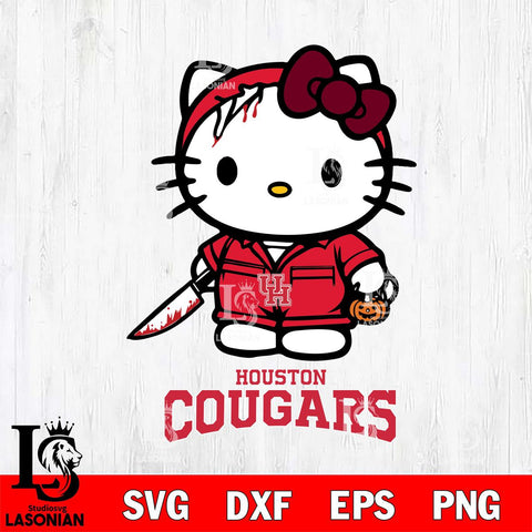 Houston Cougars Hello Kitty Horror 5 SVG cut file laser cut template