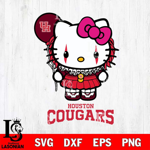 Houston Cougars Hello Kitty Horror 7 SVG cut file layered vector cut design
