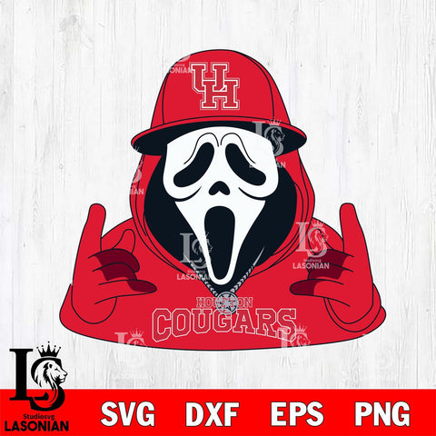 Houston Cougars Horror Character Ghostface Sport Svg Eps Dxf Png File, NCAA svg, Digital Download, Instant Download