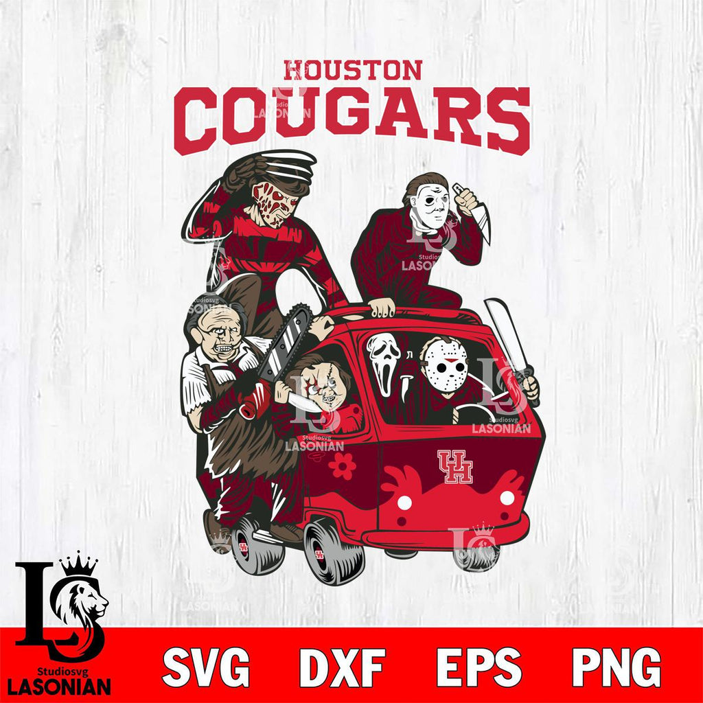 Houston Cougars Jason Voorhees Horror 10 SVG cut file NCAA college theme