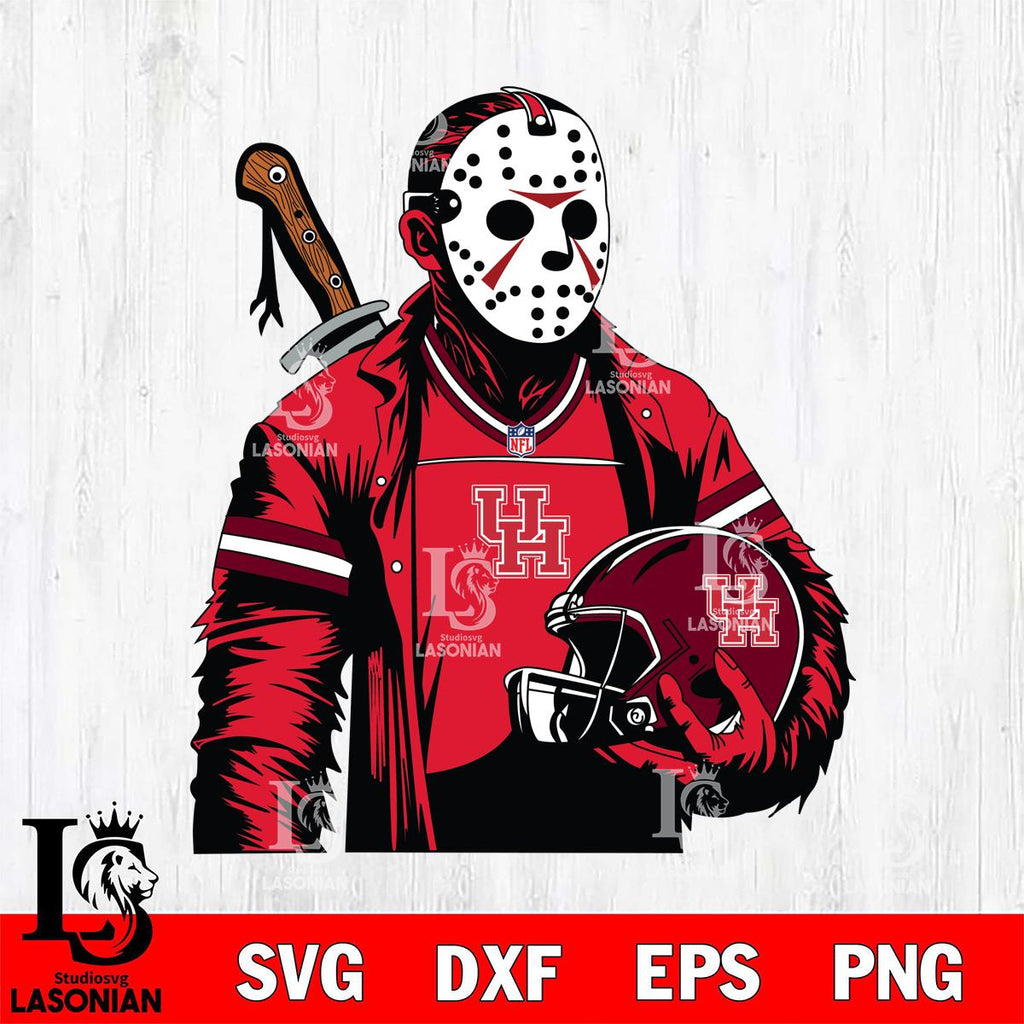 Houston Cougars Jason Voorhees Horror 2 SVG cut file decal and shirt design