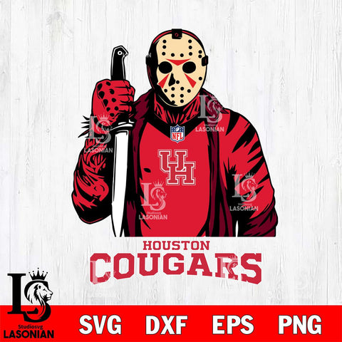 Houston Cougars Jason Voorhees Horror 3 SVG cut file decal and shirt design