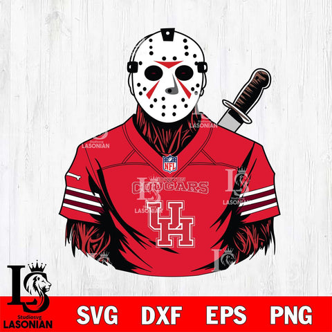 Houston Cougars Jason Voorhees Horror 4 SVG cut file decal and shirt design
