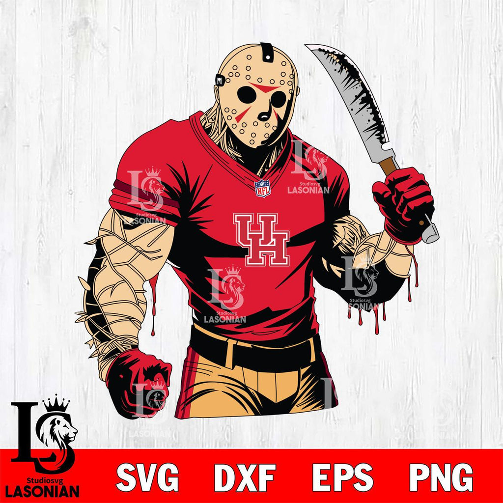 Houston Cougars Jason Voorhees Horror 8 SVG cut file for Cricut and Silhouette