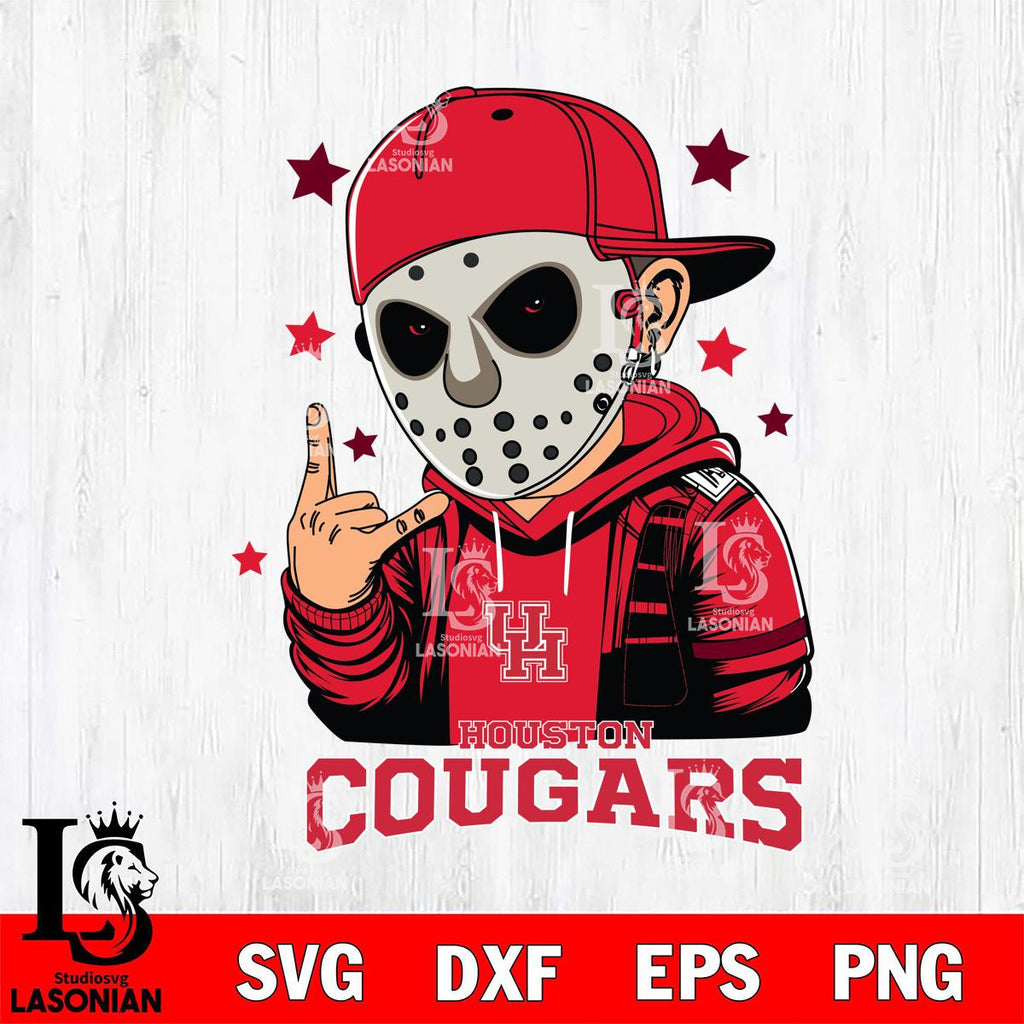 Houston Cougars Jason Voorhees Horror 9 SVG cut file stencil cut design