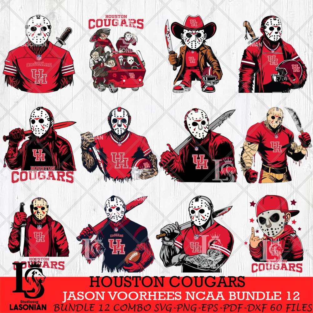 Houston Cougars Jason Voorhees Horror 12 SVG cut file stencil cut design