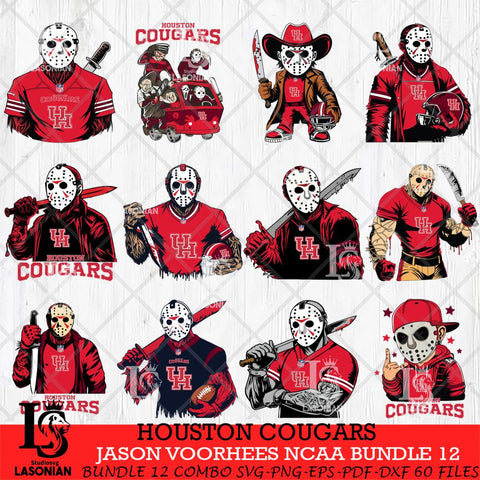 Houston Cougars Jason Voorhees Horror Bundle 12 SVG Eps Dxf Png File, bundle NCAA svg, Digital Download, Instant Download