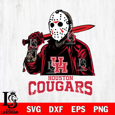 Houston Cougars Jason Voorhees Horror Halloween Svg Eps Dxf Png File, NCAA svg, Digital Download, Instant Download