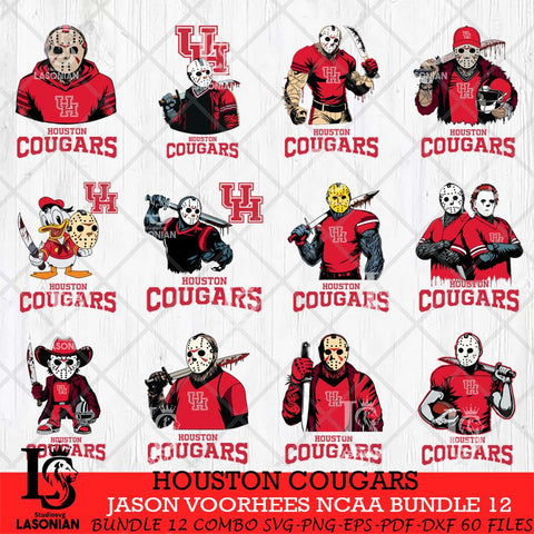 Houston Cougars Jason Voorhees NCAA Bundle 12 SVG Svg Eps Dxf Png File, Digital Download