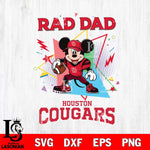 Houston Cougars Mickey Mouse Sport Rad Dad SVG DXF EPS PNG FILE, NCAA File Cut,Digital Download,Instant Download