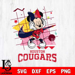 Houston Cougars Minnie Mouse Dancing SVG DXF EPS PNG FILE, NCAA File Cut,Digital Download,Instant Download