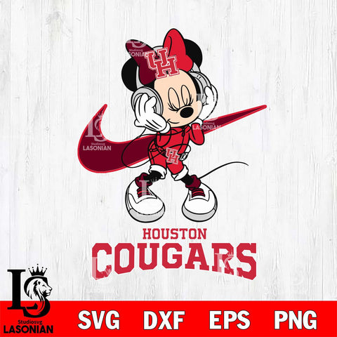 Houston Cougars Minnie Mouse Dancing Nike SVG cut file for Cricut and Silhouette