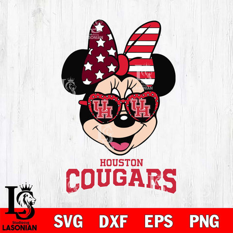 Houston Cougars Minnie Mouse Love 2 SVG cut file for Cricut and Silhouette