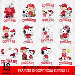 Houston Cougars Peanuts Snoopy Player NCAA Bundle 12 SVG DXF EPS PNG FILE,Snoopy File Cut, bundle NCAA Digital Download,Instant Download, Silhouette