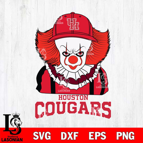 Houston Cougars Pennywise Horror Sport 10 Svg Eps Dxf Png File, Digital Download
