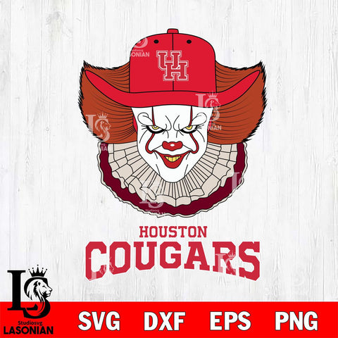 Houston Cougars Pennywise Horror Sport 12 Svg Eps Dxf Png File, Digital Download